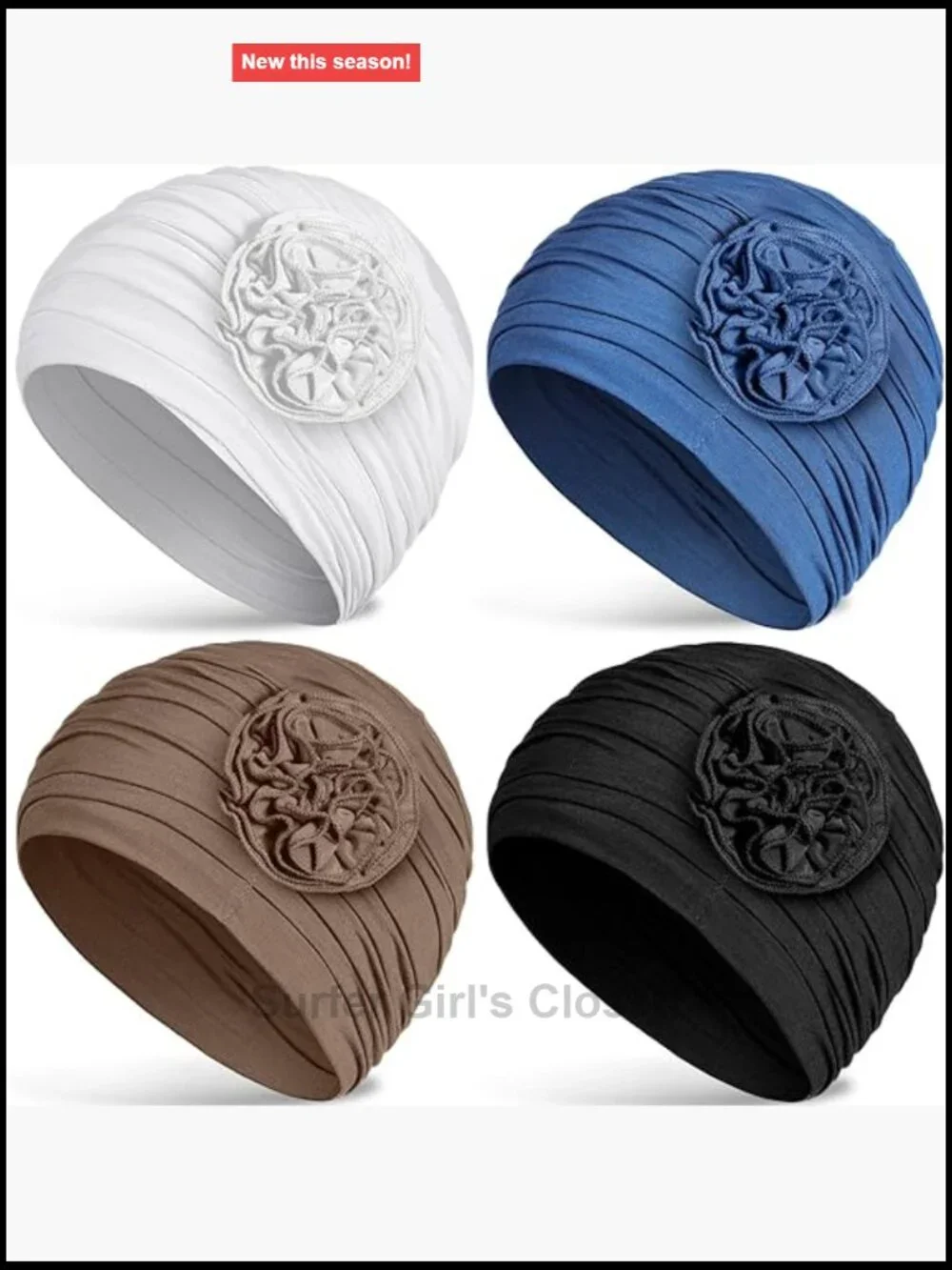 4 Pcs Cotton Spandex Chemo Headwear Turban Beanie Hats Elastic Hair Wraps